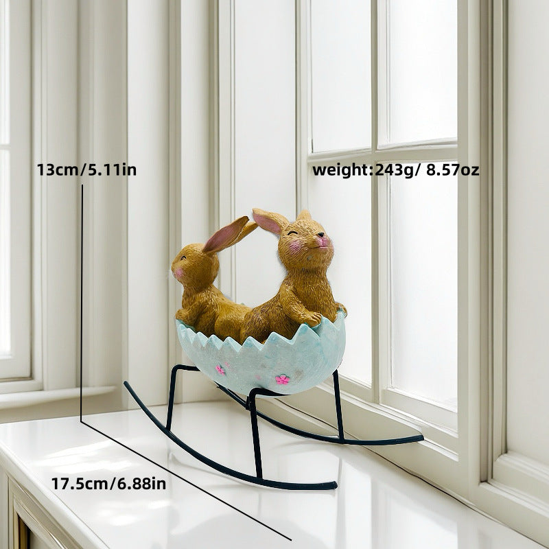 2026 Easter Cradle Rabbit Ornament Creative Home Bath Rabbit Ornament Garden Garden Outdoor Ornament