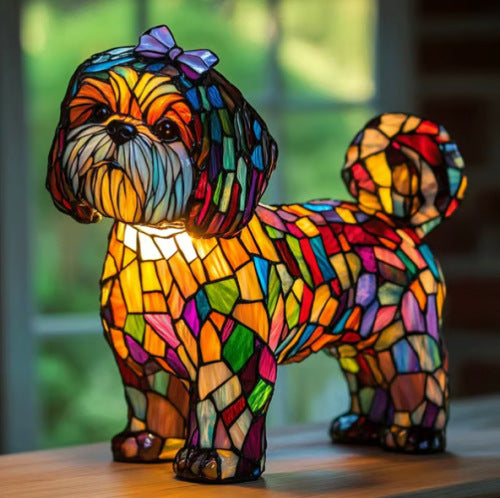 2026 new dog series resin ornament LED night light art animal statue creative home desktop decoration