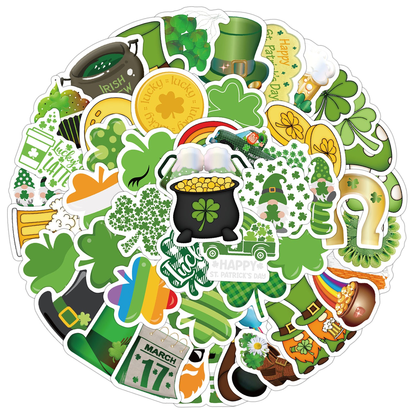 50 Sheets Saint Patel Festival Graffiti Stickers Skateboard Luggage Decorative Stickers Waterproof Creative Holiday Stickers Wholesale