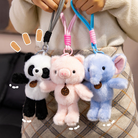 Animal pendant doll keychain wholesale bag hand rope plush toy birthday gift girl doll
