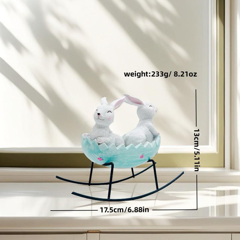 2026 Easter Cradle Rabbit Ornament Creative Home Bath Rabbit Ornament Garden Garden Outdoor Ornament