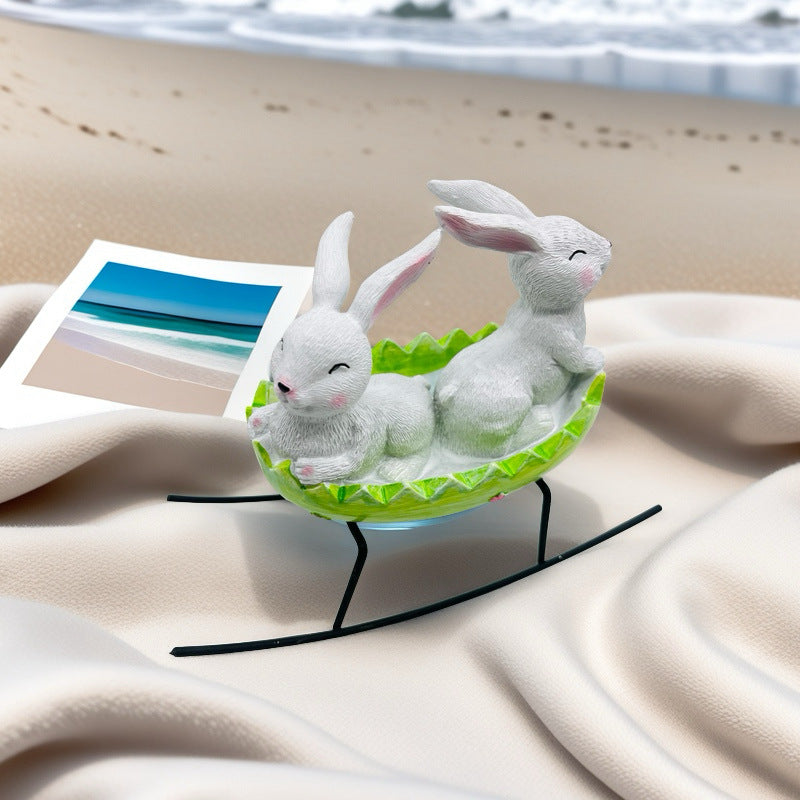 2026 Easter Cradle Rabbit Ornament Creative Home Bath Rabbit Ornament Garden Garden Outdoor Ornament