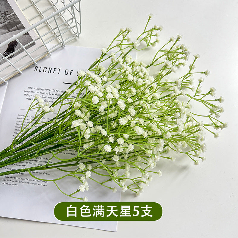 Single Baby Breath Artificial flower fake flower wedding decoration hand-held bouquet hand-matched soft glue plastic flower wholesale
