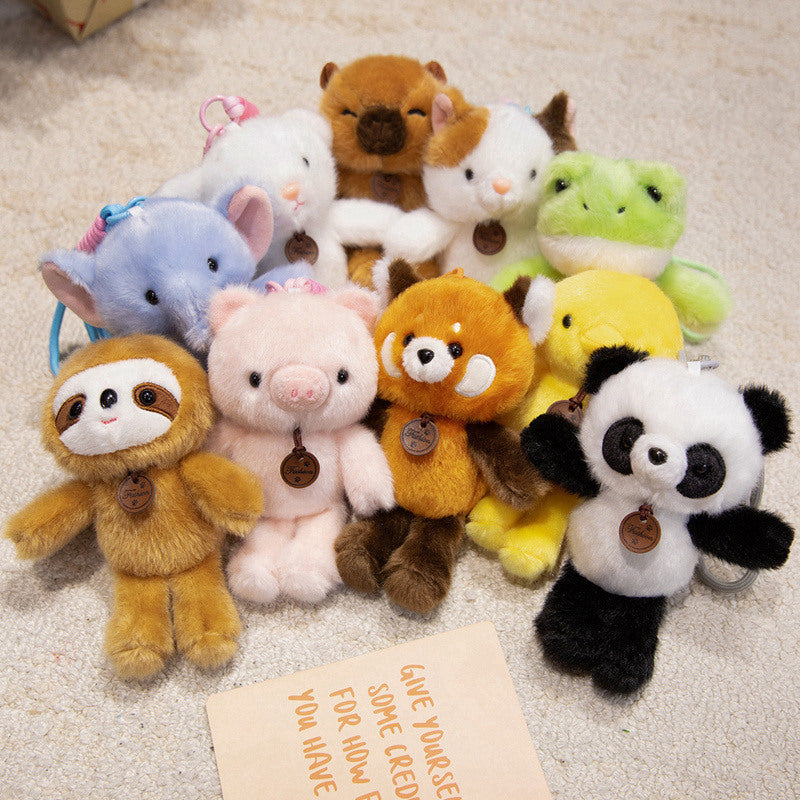 Animal pendant doll keychain wholesale bag hand rope plush toy birthday gift girl doll
