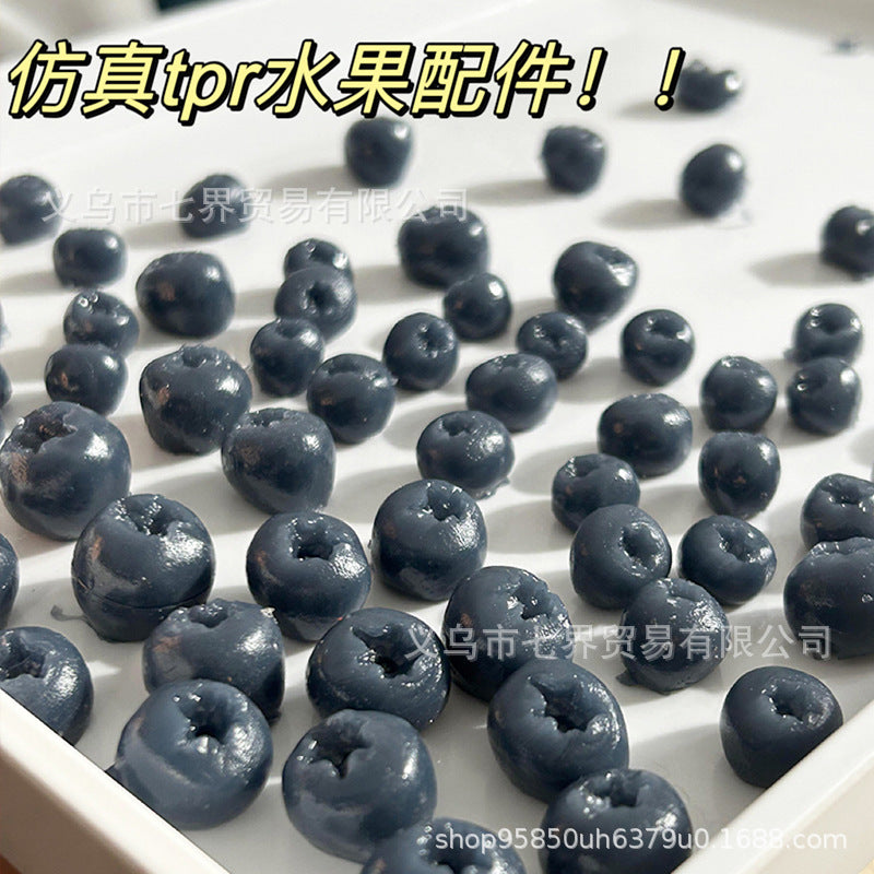 Simulation tpr fruit accessories simulation blueberry soft glue DIY material edible game cream glue accessories strawberry pineapple macaque