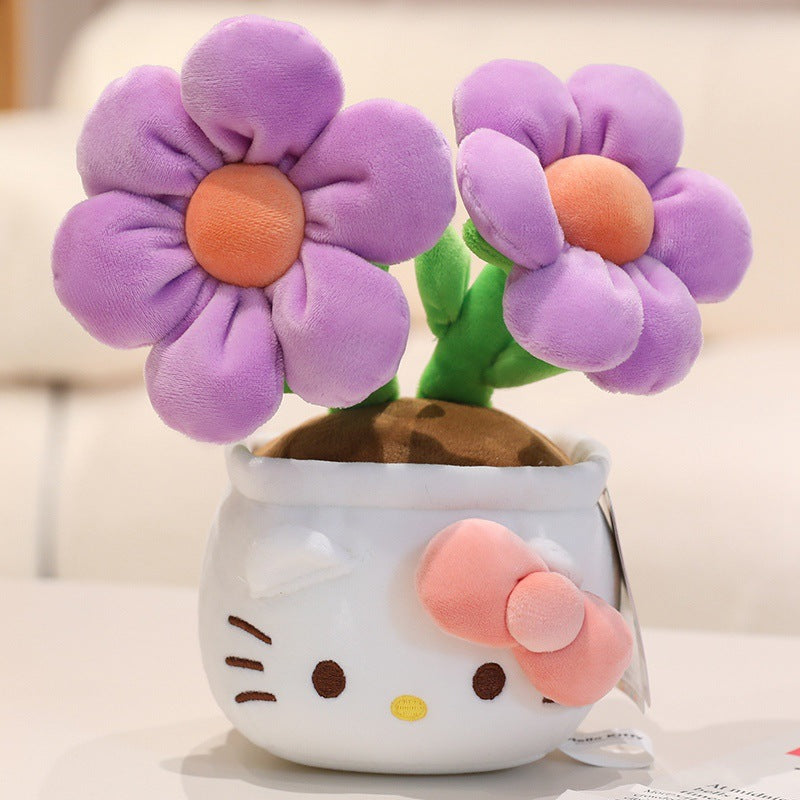 HelloKitty Sanrio genuine Hello Kitty doll bouquet plush potted plant doll birthday present female