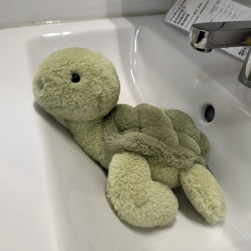 Cute Cream Turtle Doll Plush Toy Tully Turtle Doll Throw Pillow Simulation Turtle Child Soothing