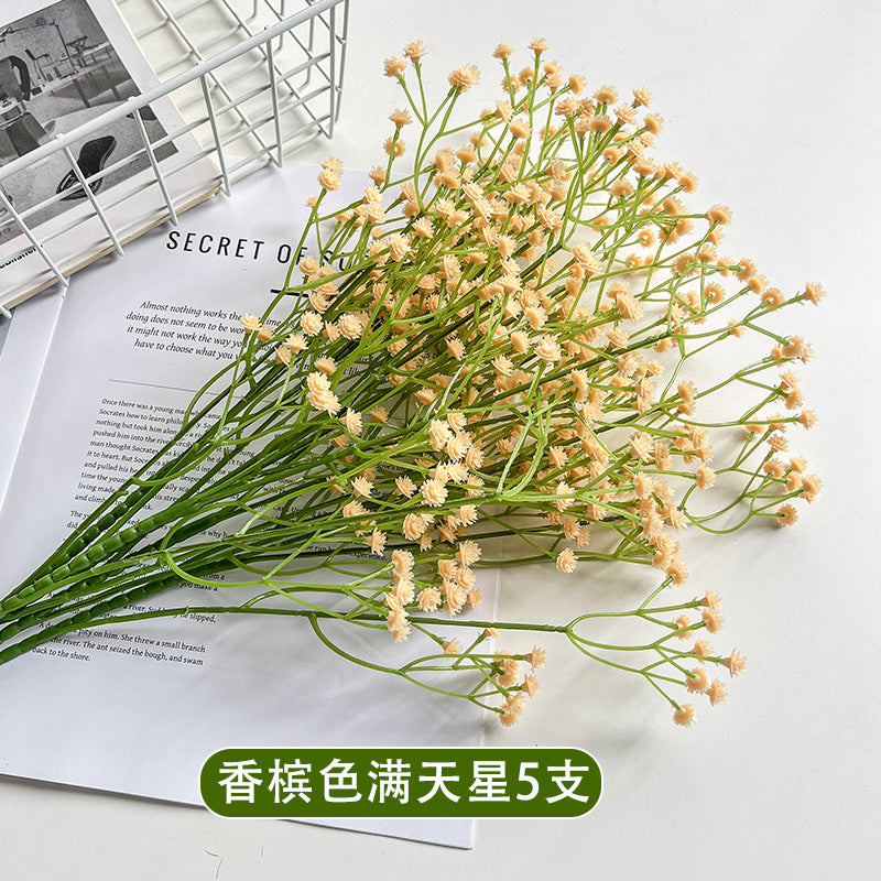 Single Baby Breath Artificial flower fake flower wedding decoration hand-held bouquet hand-matched soft glue plastic flower wholesale