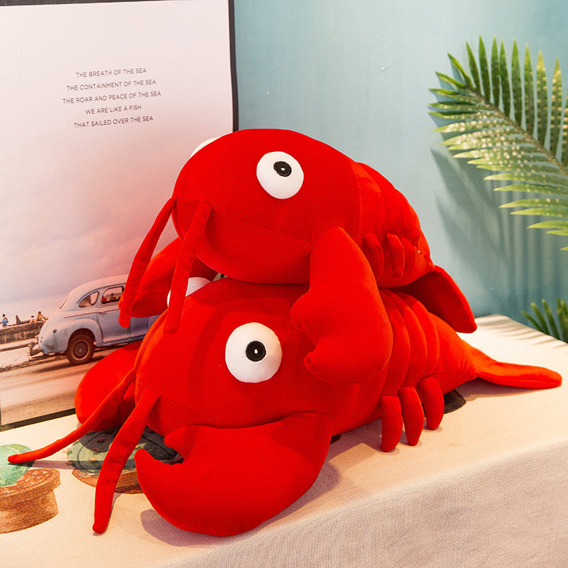 Simulated Lobster Doll Plush Toy Crayfish Pillow Ragdoll Ocean Doll Creative Birthday Gift for Men and Women