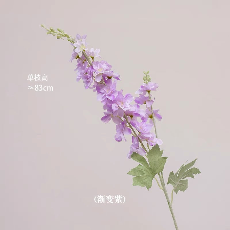 Simulation flower delphinium grass 2 forks flocking big delphinium hyacinth, home decoration wedding photography props fake flower wholesale