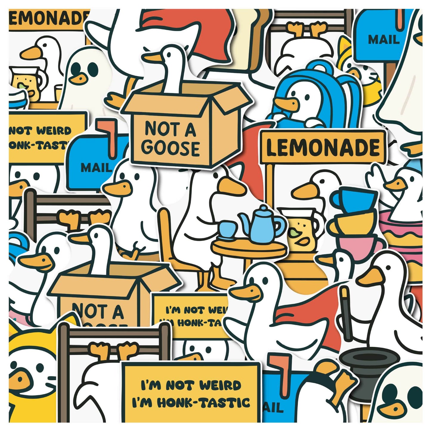 Stickers 50 cute dumb goose graffiti stickers water cup mobile phone waterproof decorative stickers cartoon animal dumb goose stickers