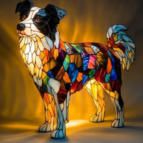 2026 new dog series resin ornament LED night light art animal statue creative home desktop decoration