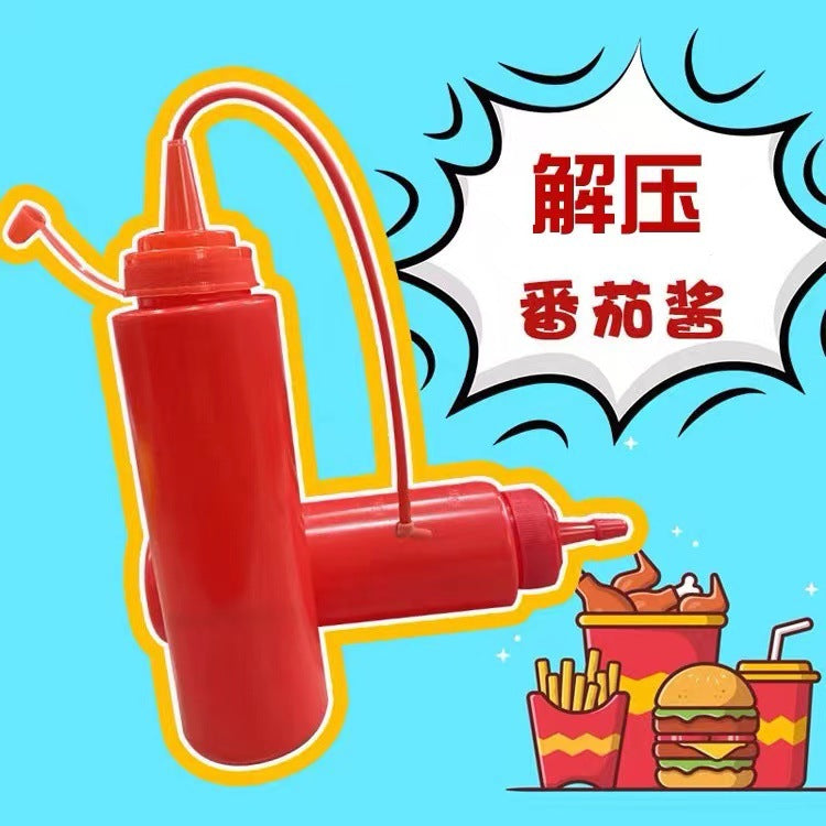 Tricky man ketchup toy fake spoof decompression venting scary jump salad dressing prop artifact prank