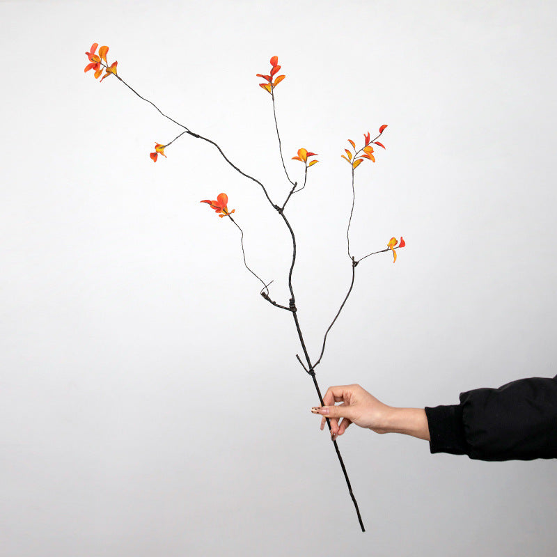 Simulation small dead branches autumn leaves fake branches home furnishing hotel Chinese decorative flower arrangement set simulation green plant ornament props