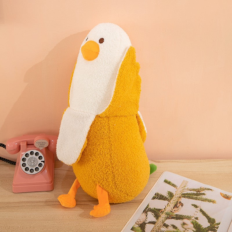 Plush Banana duck cute banana throw pillow plush toy funny doll throw pillow sleeping pinch leg birthday gift female