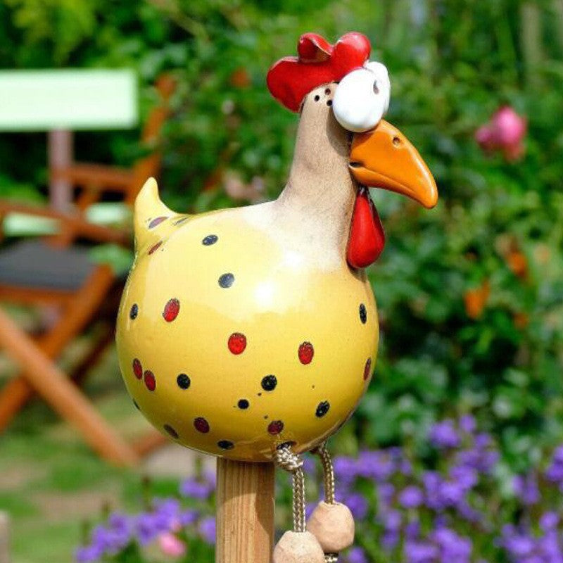 2026 big-eyed hanging-footed chicken spring breath fence resin ornament garden courtyard long-footed chicken ornament wholesale