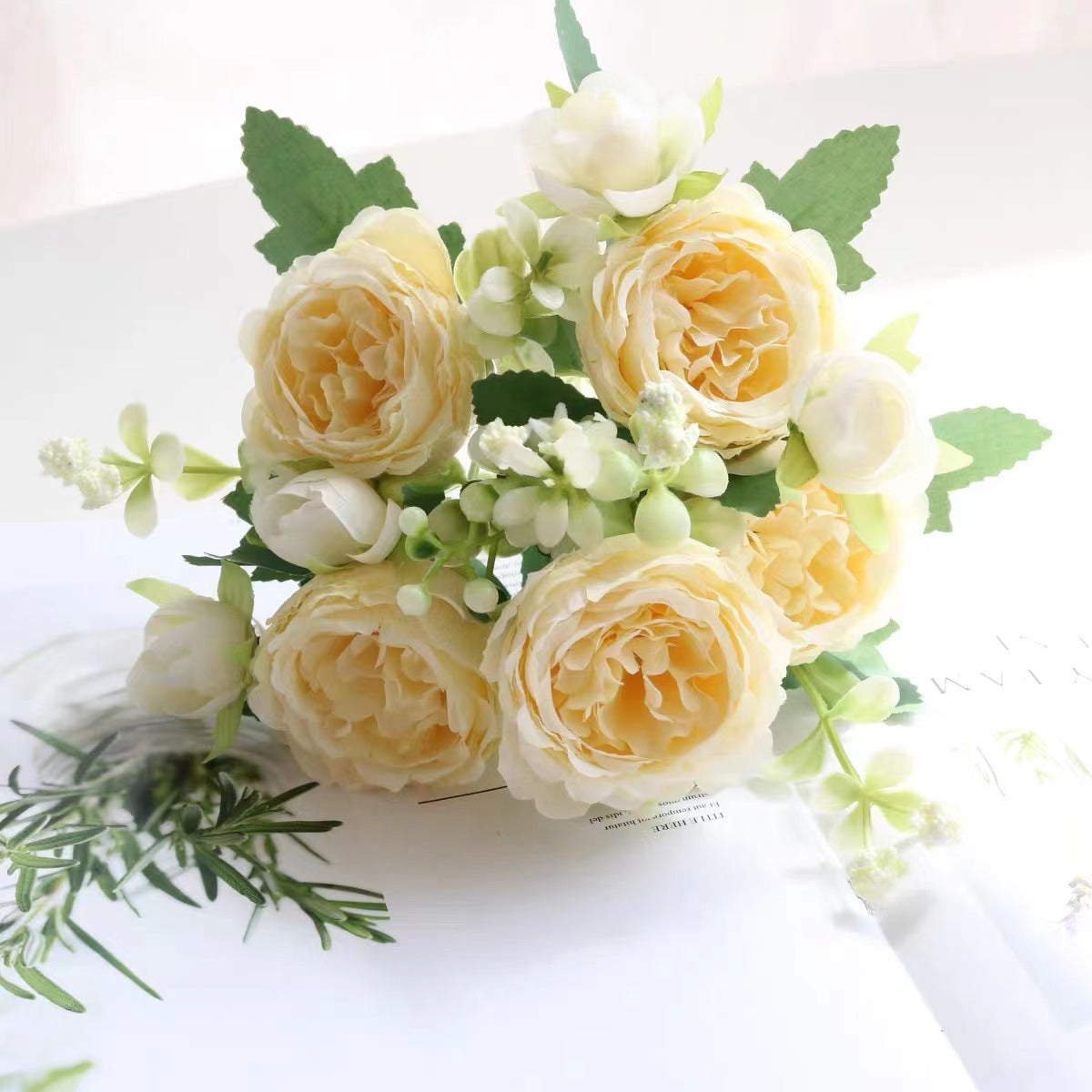 artificial flower bouquet 7-pronged simulated flower Peony bouquet Plastic flower, daisy flower Silk flower Dried flower Home decoration