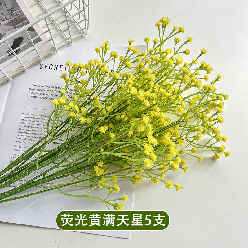 Single Baby Breath Artificial flower fake flower wedding decoration hand-held bouquet hand-matched soft glue plastic flower wholesale