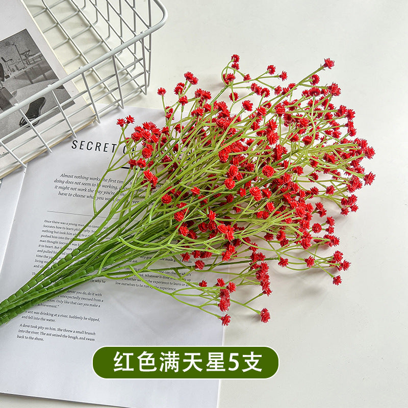 Single Baby Breath Artificial flower fake flower wedding decoration hand-held bouquet hand-matched soft glue plastic flower wholesale