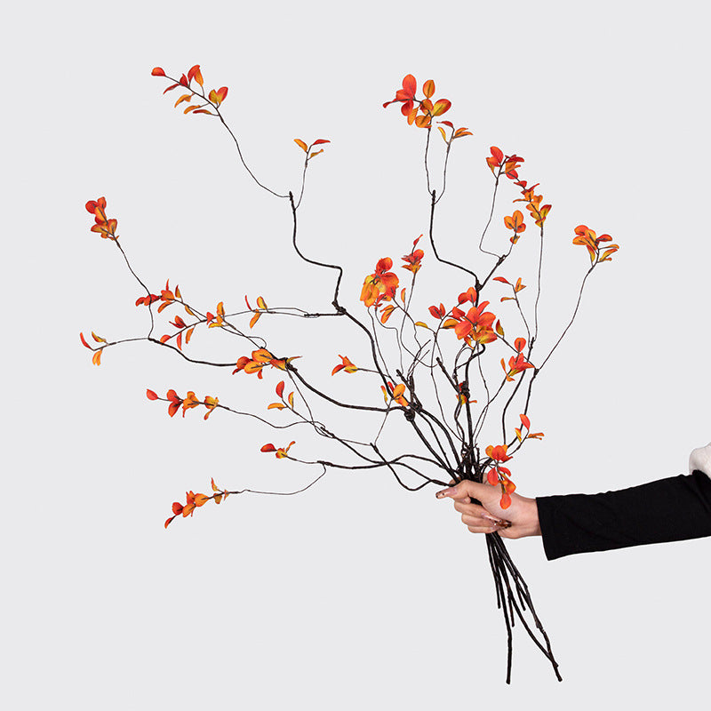 Simulation small dead branches autumn leaves fake branches home furnishing hotel Chinese decorative flower arrangement set simulation green plant ornament props