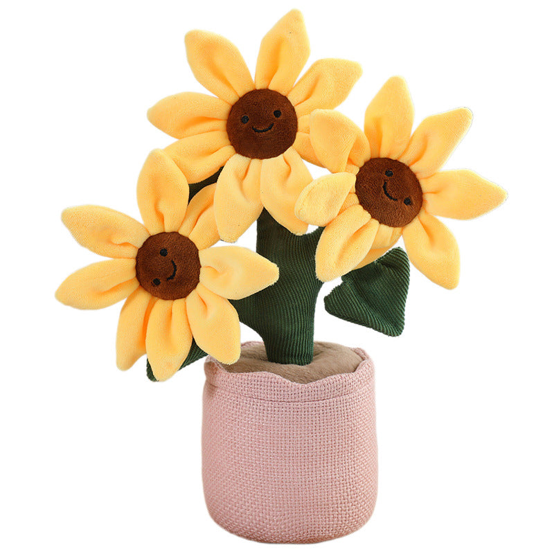 Cross-border simulation plant fun potted plant table with doll plush toy children's doll indoor ornament decoration mini