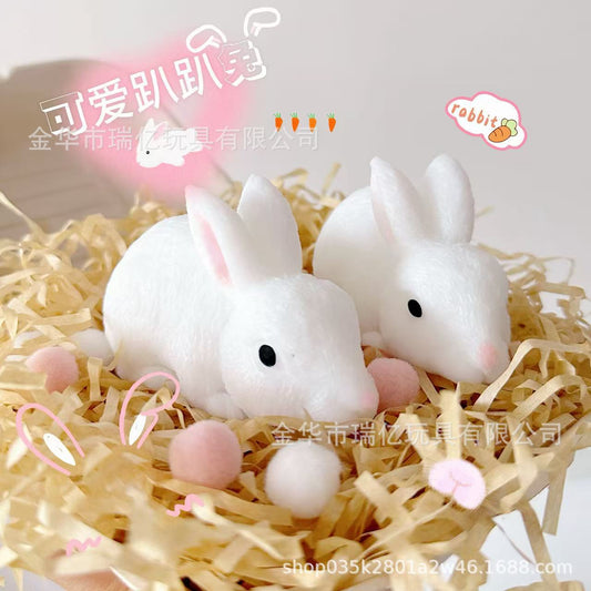 Cute big white rabbit pinch music decompression artifact vent slow rebound toy jade rabbit pinch Internet celebrity explosion high value
