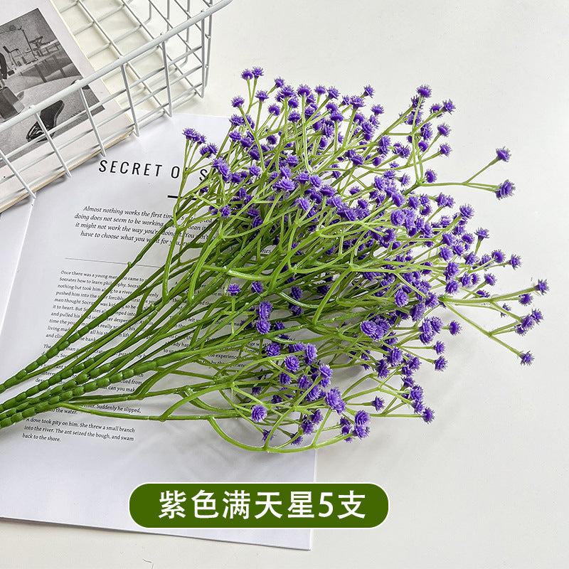 Single Baby Breath Artificial flower fake flower wedding decoration hand-held bouquet hand-matched soft glue plastic flower wholesale