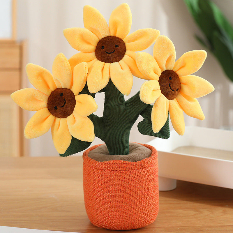 Cross-border simulation plant fun potted plant table with doll plush toy children's doll indoor ornament decoration mini