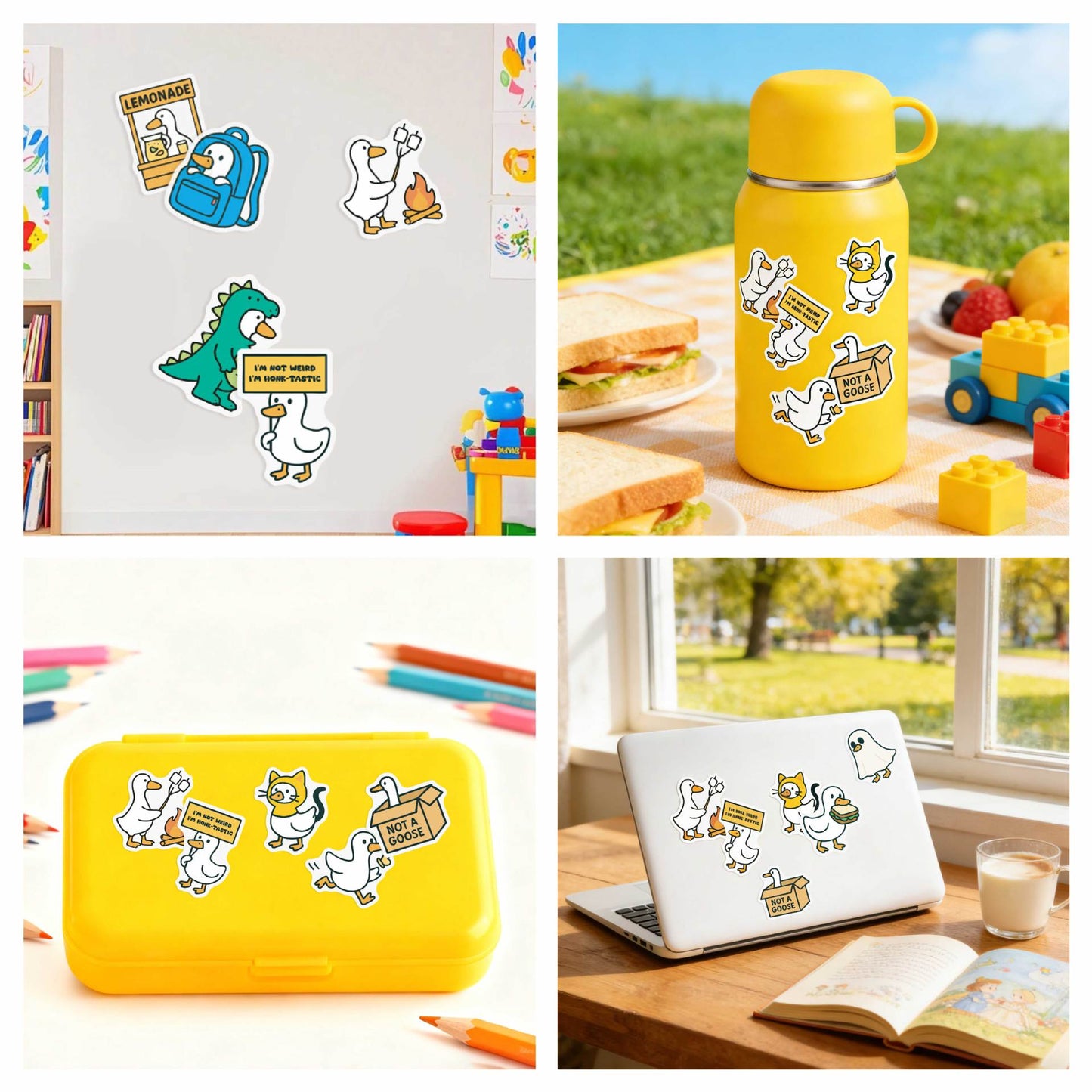 Stickers 50 cute dumb goose graffiti stickers water cup mobile phone waterproof decorative stickers cartoon animal dumb goose stickers