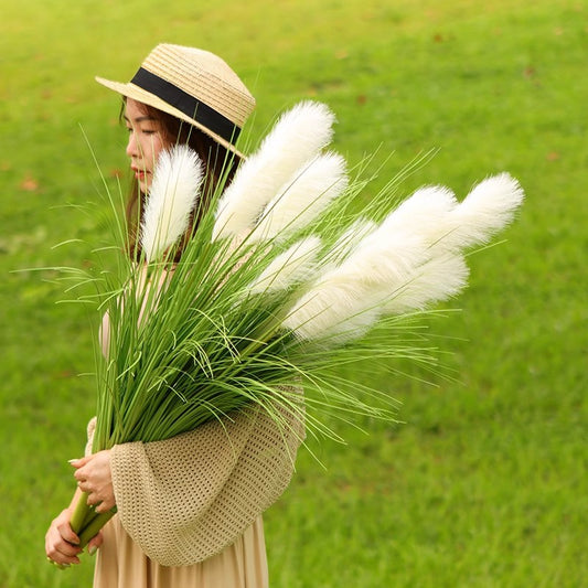 High-branched reed simulated flower handle bundle prop decoration Nordic interior decoration simulated flower simulated reed dog tail grass