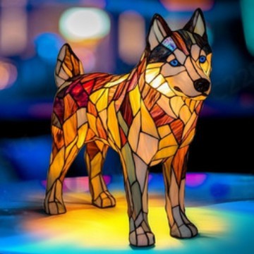 2026 new dog series resin ornament LED night light art animal statue creative home desktop decoration
