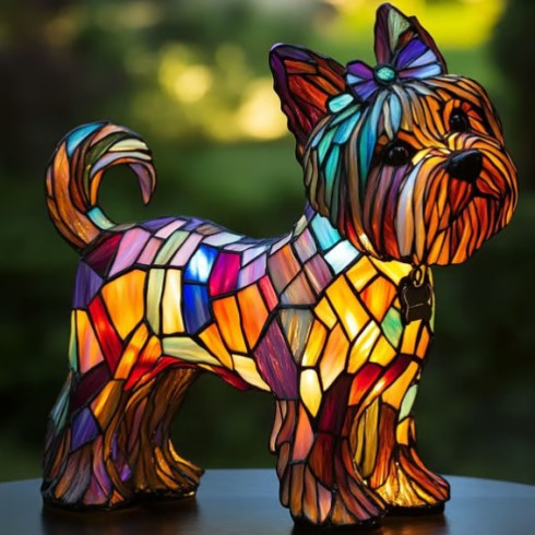 2026 new dog series resin ornament LED night light art animal statue creative home desktop decoration