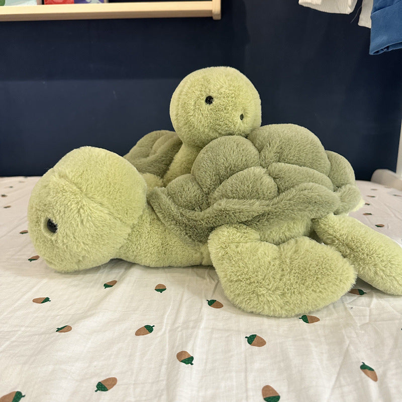Cute Cream Turtle Doll Plush Toy Tully Turtle Doll Throw Pillow Simulation Turtle Child Soothing