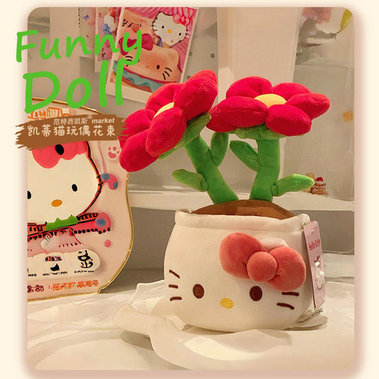 HelloKitty Sanrio genuine Hello Kitty doll bouquet plush potted plant doll birthday present female