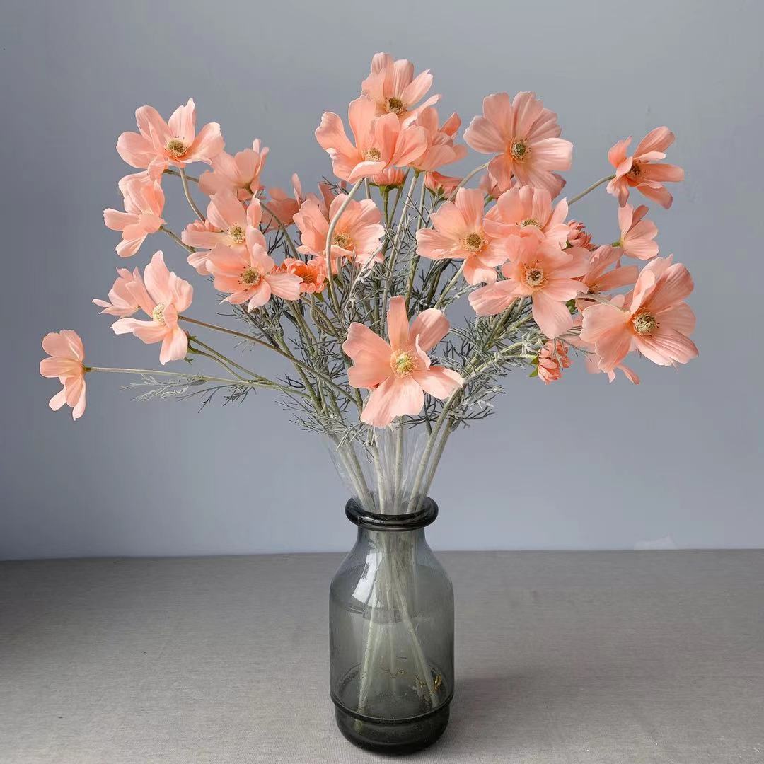 Manufacturer Supply Home Decoration Wedding Fake Flower Pastoral Floral Simulation Flower Silk Flower Gesang Chrysanthemum Small Chrysanthemum Cosmos Chrysanthemum