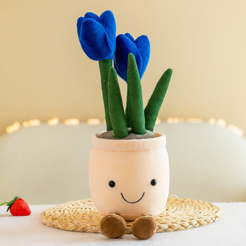 Creative Succulent Ornament Plush Fun Simulation Tulip Potted Plant Office Home Decor Ragdoll