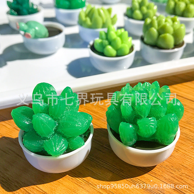 2026 New mini simulation potted succulent plant pinch  desktop ornament pinch decompression toy cute decoration