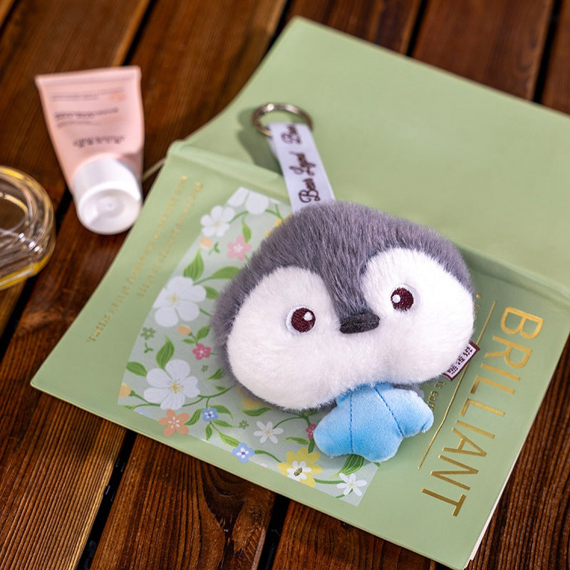 Cute little penguin doll pendant headphone bag coin purse plush toy girl bag charm doll