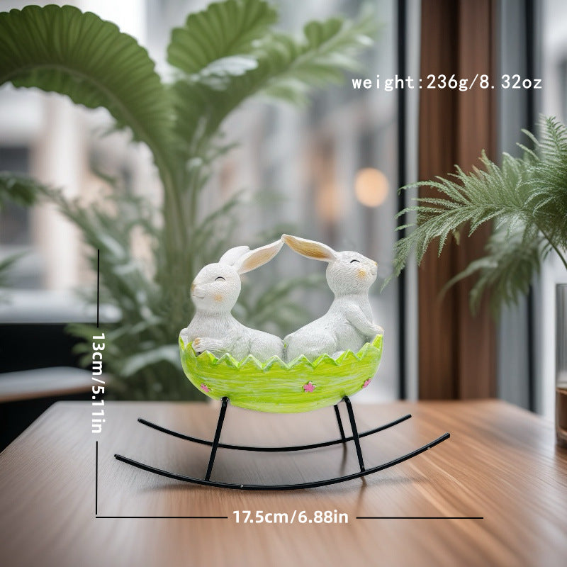 2026 Easter Cradle Rabbit Ornament Creative Home Bath Rabbit Ornament Garden Garden Outdoor Ornament