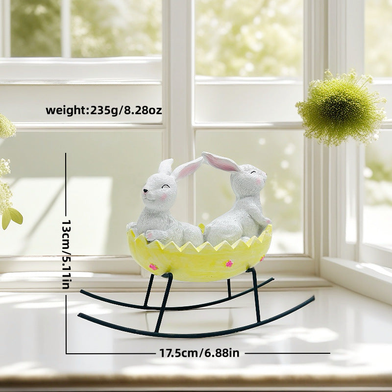 2026 Easter Cradle Rabbit Ornament Creative Home Bath Rabbit Ornament Garden Garden Outdoor Ornament