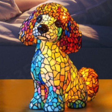 2026 new dog series resin ornament LED night light art animal statue creative home desktop decoration
