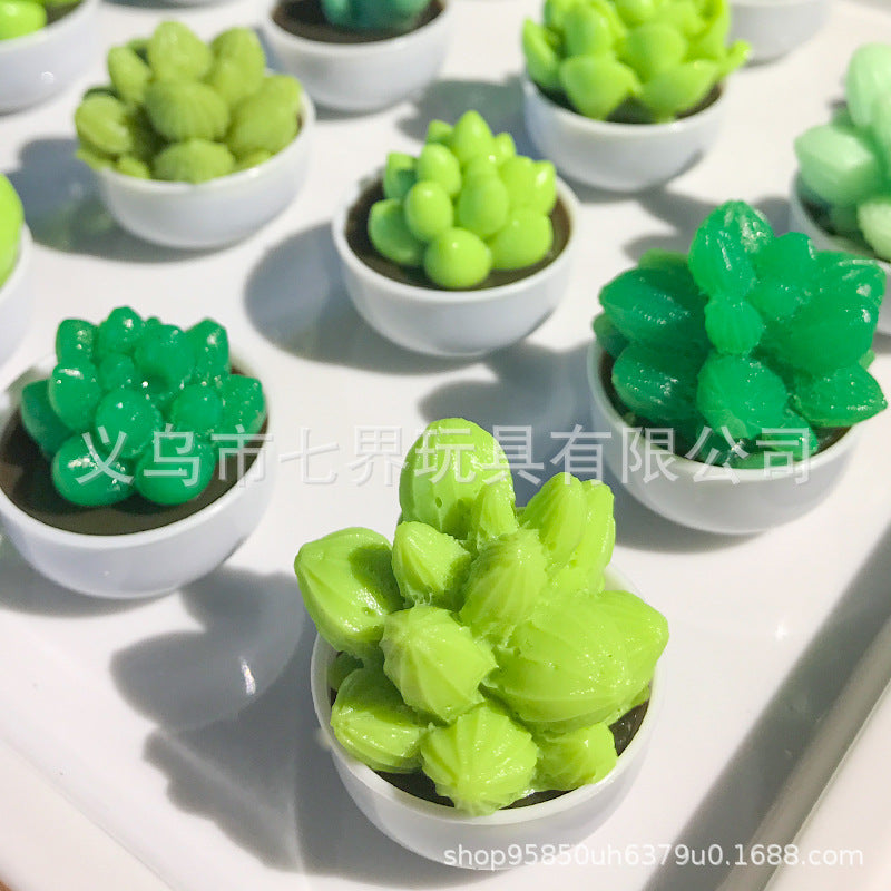 2026 New mini simulation potted succulent plant pinch  desktop ornament pinch decompression toy cute decoration