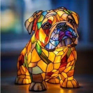 2026 new dog series resin ornament LED night light art animal statue creative home desktop decoration