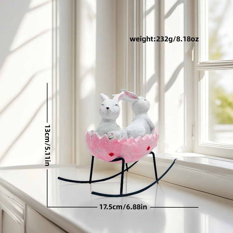 2026 Easter Cradle Rabbit Ornament Creative Home Bath Rabbit Ornament Garden Garden Outdoor Ornament
