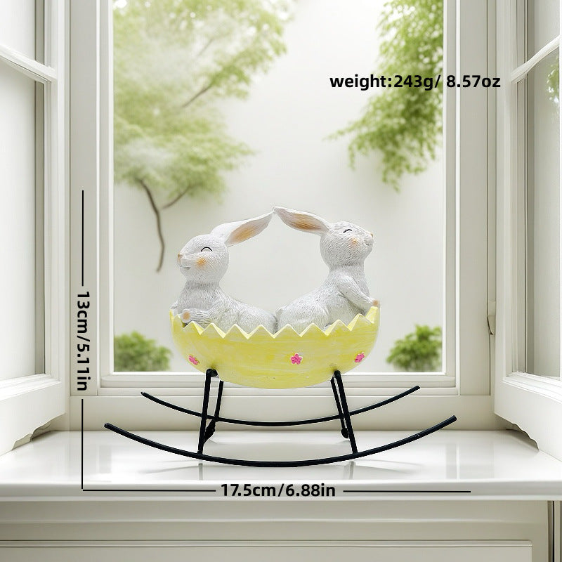 2026 Easter Cradle Rabbit Ornament Creative Home Bath Rabbit Ornament Garden Garden Outdoor Ornament