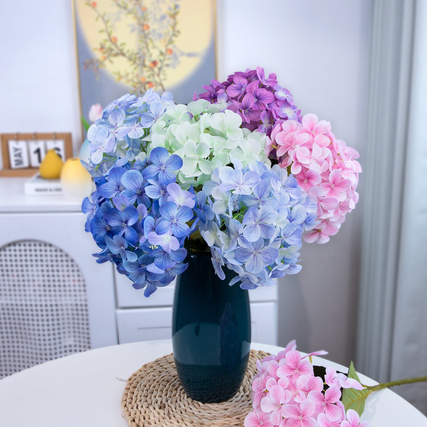 Artificial hydrangea high-end wedding hall hotel home decoration ornament 3D printing Elsa hydrangea simulation flower fake flower