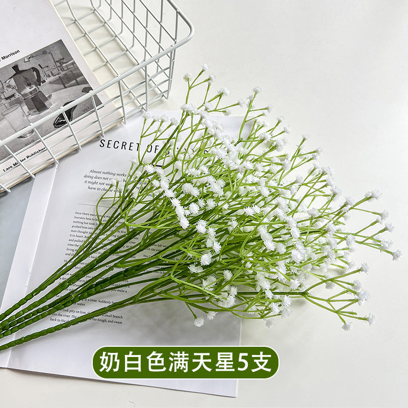 Single Baby Breath Artificial flower fake flower wedding decoration hand-held bouquet hand-matched soft glue plastic flower wholesale