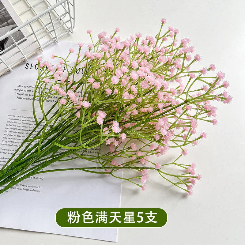 Single Baby Breath Artificial flower fake flower wedding decoration hand-held bouquet hand-matched soft glue plastic flower wholesale