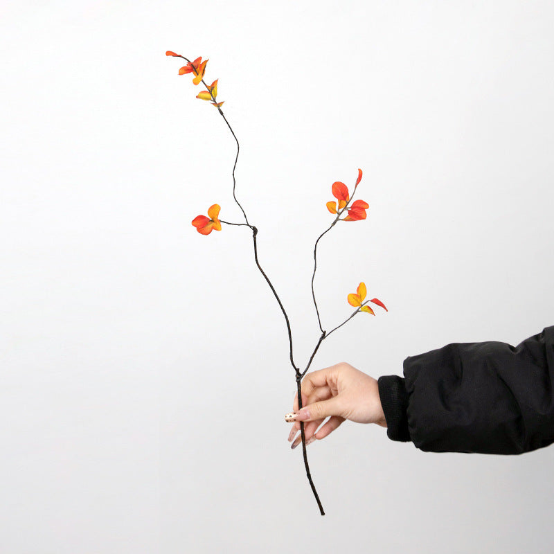 Simulation small dead branches autumn leaves fake branches home furnishing hotel Chinese decorative flower arrangement set simulation green plant ornament props