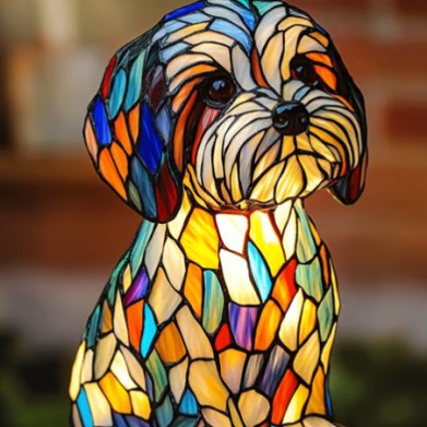 2026 new dog series resin ornament LED night light art animal statue creative home desktop decoration